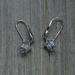 Sterling Silver Cubic Zircon Earrings Finds, 925 Earrings Findings, Jewelry Finds Findings, DIY Craft Supply, Sterling Finds, Silver Posts