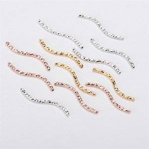 Bend Tube Gold Plated Jewelry Connector Link, Necklace Connector, Pendant/Charm Link, Jewelry Finds Findings, DIY Craft Supplies