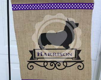 Corgi/Dog/Personalized Garden Flag