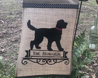 Goldendoodle, Dog, Garden Flag, Doodle, Housewarming Gift, Wedding Gift, Personalized