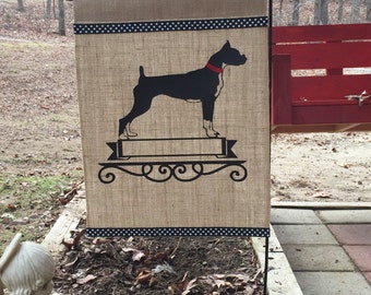 Boxer/Dog/Boxer Dog Garden Flag/Boxer Burlap Garden Flag/Personalized Garden Flag/Lawn Decor