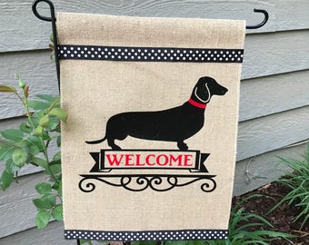 Daschund/Dog/Weiner Dog/Personalized Garden Flag