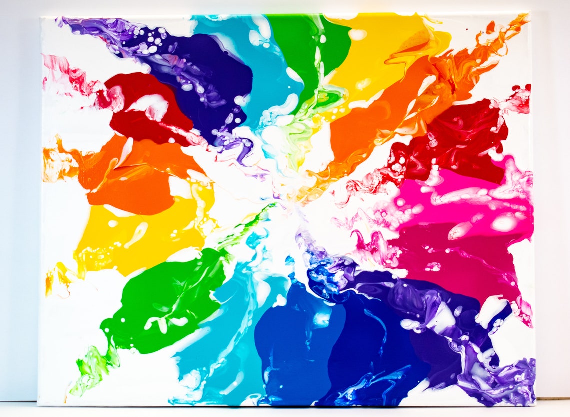Floating Colors Colorful Large Painting Etsy