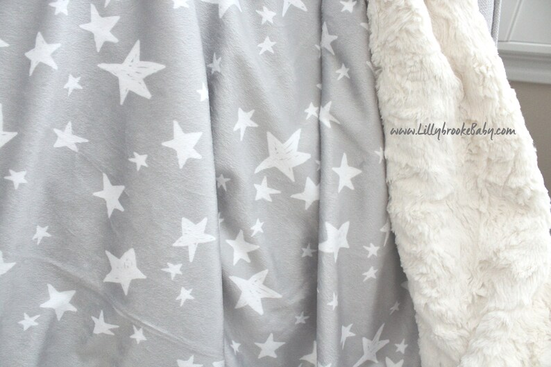 Stars Baby Blanket / Star Minky Blanket / Stars Baby Gift / Etsy