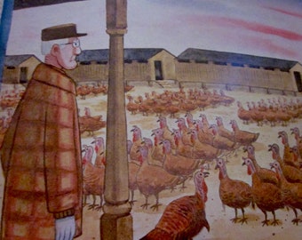 Charles ADDAMS NEW YORKER Turkey Farm, New Yorker Chas Addams, 1978 New Yorker, Charles Addams Cover,Addams Family Artist,Addams Cartoonist