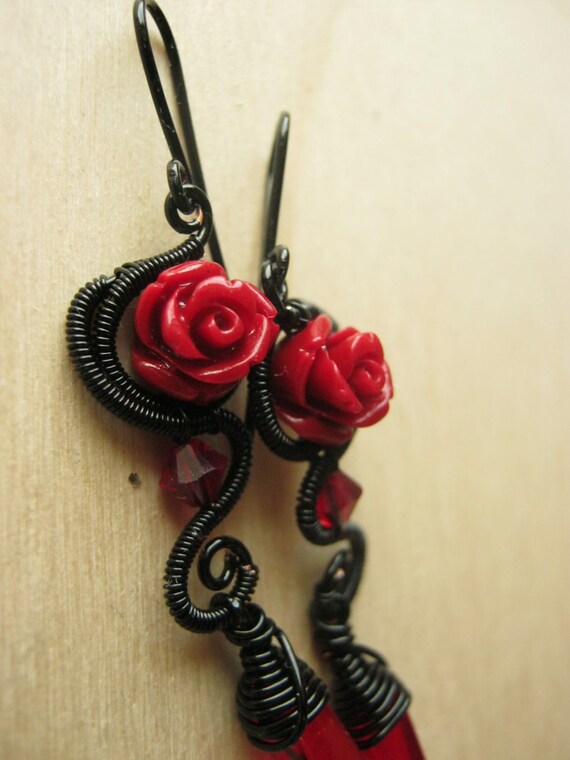 gothic earrings gothic jewelry dangle earrings lolita | Etsy