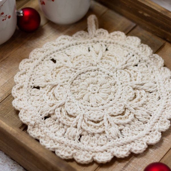 Round Potholder Crochet Pattern | DIGITAL PDF DOWNLOAD | Trivet Crochet Pattern, DiY Hot pad, Thermal Pot Holder, Housewarming Gifts