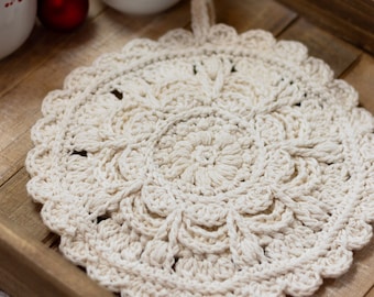 Round Potholder Crochet Pattern | DIGITAL PDF DOWNLOAD | Trivet Crochet Pattern, DiY Hot pad, Thermal Pot Holder, Housewarming Gifts