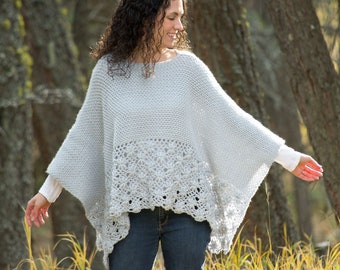 Crochet Poncho Pattern for Women | DIGITAL PDF DOWNLOAD | Sizes Small- 4X/5X Plus Size Poncho Pattern, Woman Ruana Wrap, Blanket Shawl