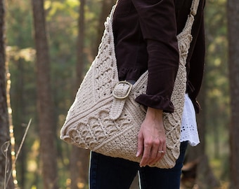 Crochet Crossbody Bag Pattern: Feminine Tote, Messenger Bag (DIGITAL PDF)