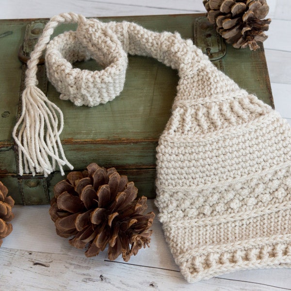 Stocking Cap Crochet Pattern | DIGITAL PDF PATTERN | Baby Hat Pattern | Crochet Hat with Tassel for Babies