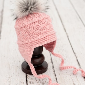 Easy Crochet Earflap Hat Pattern | DIGITAL PDF DOWNLOAD | Winter Hat Pattern for Baby-Adults | Crochet Hat Pattern with Ties