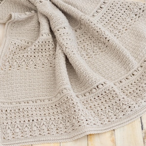 Crochet Baby Blanket Pattern: Textured Throw, 8 Sizes (DIGITAL PDF DOWNLOAD