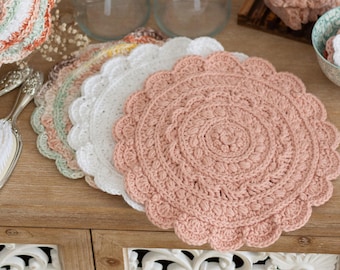 Crochet Dishcloth & Scrubby Pattern: Flower Washcloth Spa Set (Digital PDF Download)