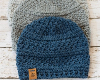 Men's Crochet Hat Pattern | PDF DIGITAL DOWNLOAD | Easy Winter Beanie Pattern for Men and Boys, Basic Crochet Beanie, Crochet Cap Pattern