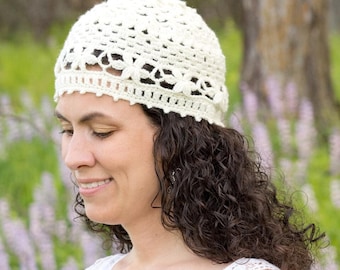 Crochet Beanie Pattern: Lace Summer Hat for Women (Digital PDF Download)