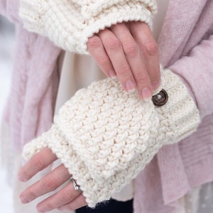 Convertible Crochet Glittens Pattern: Flip Top Mittens PDF (Child to Adult Sizes)