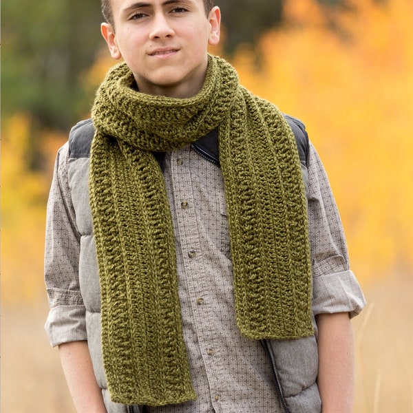 Easy Crochet Pattern Men's Scarf  | DIGITAL PDF DOWNLOAD | Crochet Infinity Scarf for Men, Easy Scarf Crochet Pattern, Easy Cowl Pattern