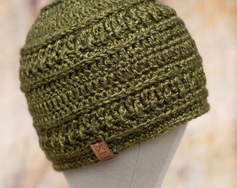 Men's Crochet Beanie Pattern: Easy Textured Hat (DIGITAL PDF)