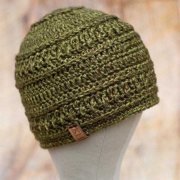 Men's Crochet Beanie Pattern: Easy Textured Hat (DIGITAL PDF)