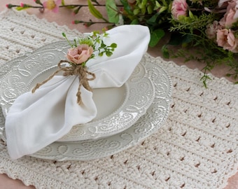 Crochet Placemat Pattern: Easy Rectangle Table Mat, Rustic Farmhouse Place Mats (Digital PDF Download)