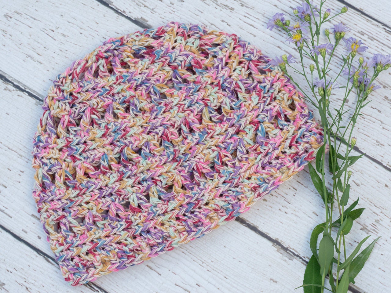 Slouchy Beanie Crochet Pattern: Easy Lacy Summer Hat (digital PDF ...