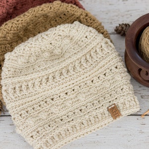 Textured Crochet Slouch Hat | DIGITAL PDF DOWNLOAD | Slouch Hat Winter Beanie Crochet Pattern for Women and Teens