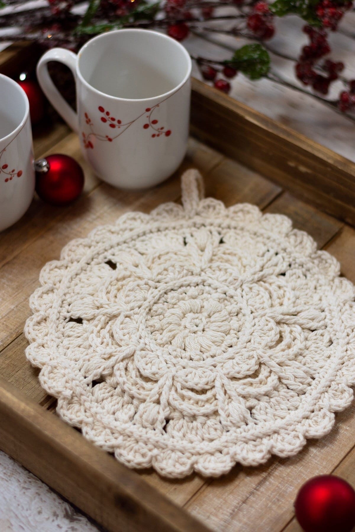 Crochet Potholder Pattern: Round Hot Pad Trivet (Digital