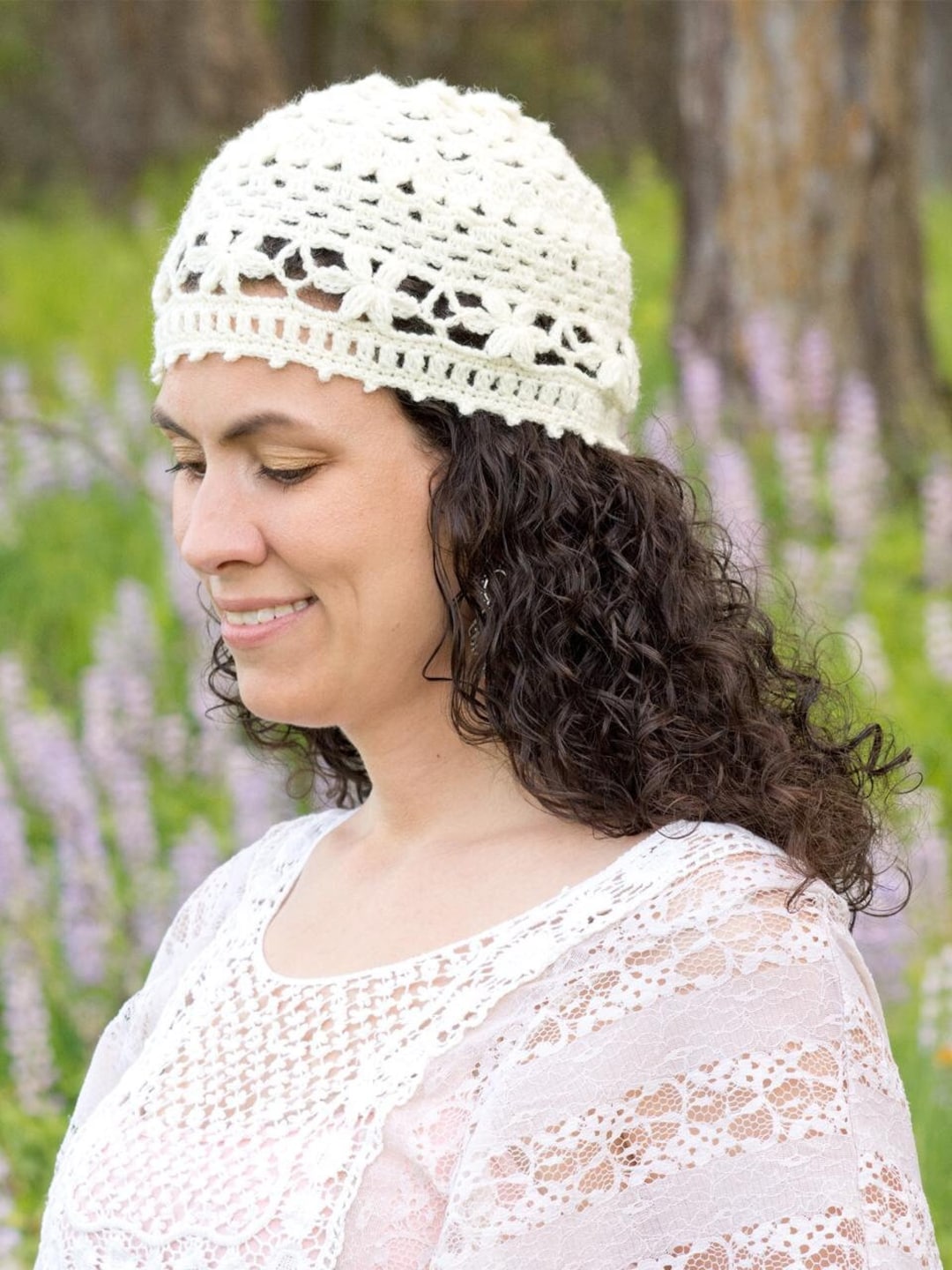 Crochet Beanie Pattern: Lace Summer Hat for Women (digital PDF Download ...