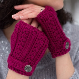 Crochet Fingerless Gloves Pattern | DIGITAL PDF DOWNLOAD | Adult Handwarmers Pattern, Wrist Warmers Pattern, Crochet Texting Gloves, Mitts