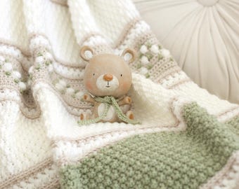 Crochet Baby Blanket Pattern: Zig-zag Bobble Afghan (DIGITAL PDF