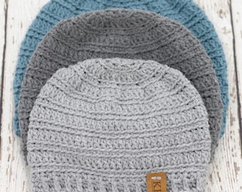 Men's Beanie Crochet Pattern: Easy Customizable Winter Hat (PDF Download)
