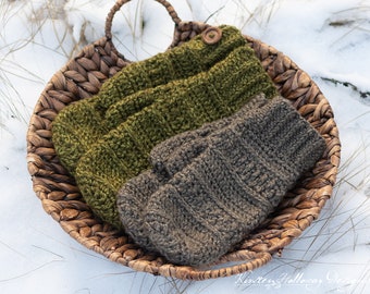 Crochet Mittens Pattern For Men, DIGITAL PDF DOWNLOAD, Wanderlust Mitten Pattern-2 Sizes, xl Winter Gloves