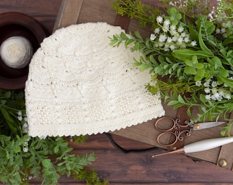 Crochet Chemo Cap Pattern: Lacy Floral Beanie (Digital PDF Download)