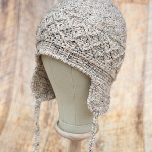 Crochet Earflap Hat Pattern DIGITAL PDF DOWNLOAD Winter Ski Hat Pattern for Adults Crochet Hat Pattern with Ties image 3