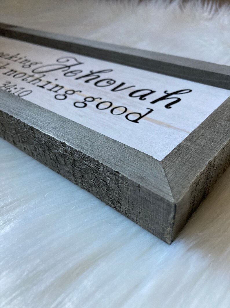 Those Seeking Jehovah Rustic Wooden Sign, 2022 Year Text, 15x5.5 Shelf Desk Decor, Scripture Decor, JW Decor image 8