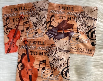 Microfiber Lens Cloth, I Will Make Music To My God, JW Psalm Music Gift, Cute Glasses Cleaner, Camera, Screen and Lens Wipe, Soft & Reusable
