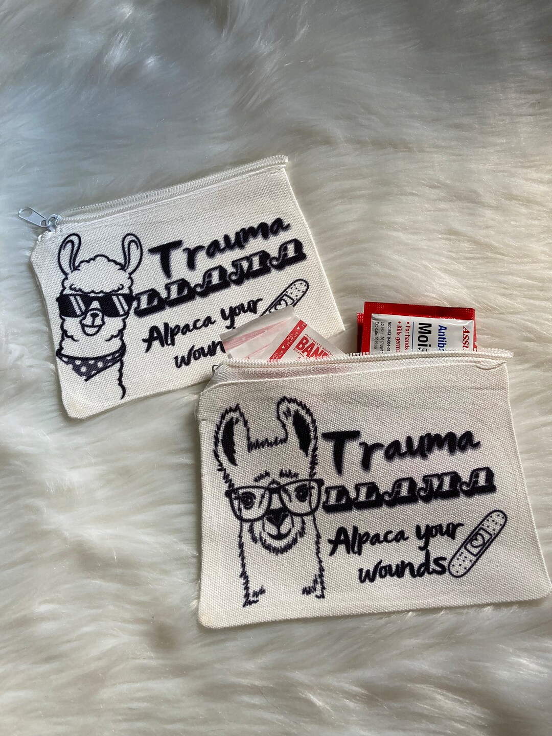 Trauma Llama First Aid Kit Zippered Pouch, Alpaca Your Wounds First Aid ...
