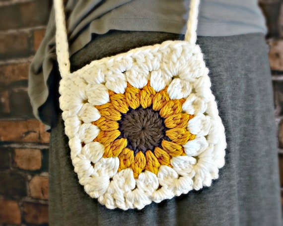 crochet sunflower bag