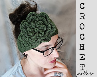 CROCHET PATTERN Perfect Peony Headwrap | Blossom Headband PDF Crochet Pattern | Easy Flower Crochet Ear Warmer | Gypsy Dreamer Crochet