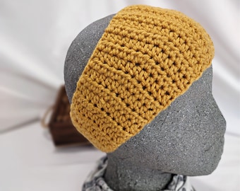 Tapered Wood Button Headband Ear Warmer | Hippie Dread Wrap