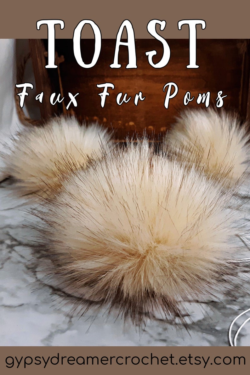 TOAST Faux Fur Pom Pom, Small Medium Large, Fake Fur Pom Pom, Soft Neutral Pom Pom, Vegan Friendly, Natural Color Cruelty Free Pom image 1