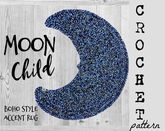 CROCHET PATTERN | Moon Child Bohemian Accent Rug | Boho Accent Rug Pattern | Easy Crochet DIY