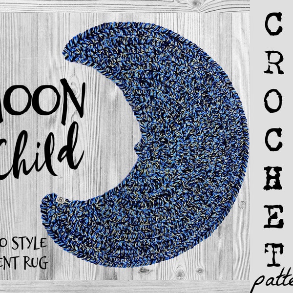 PATRÓN DE GANCHILLO / Alfombra decorativa boho Moon Child / Patrón de alfombra decorativa boho / DIY fácil de crochet
