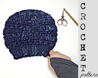 Chunky Crochet Slouchy Beanie Pattern | Toddler Adult (PDF)