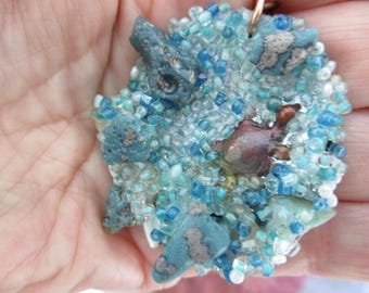 Copper Turtle Pendent, Leland Blue Necklace