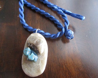 Petoskey And Leland Blue Michigan Necklace