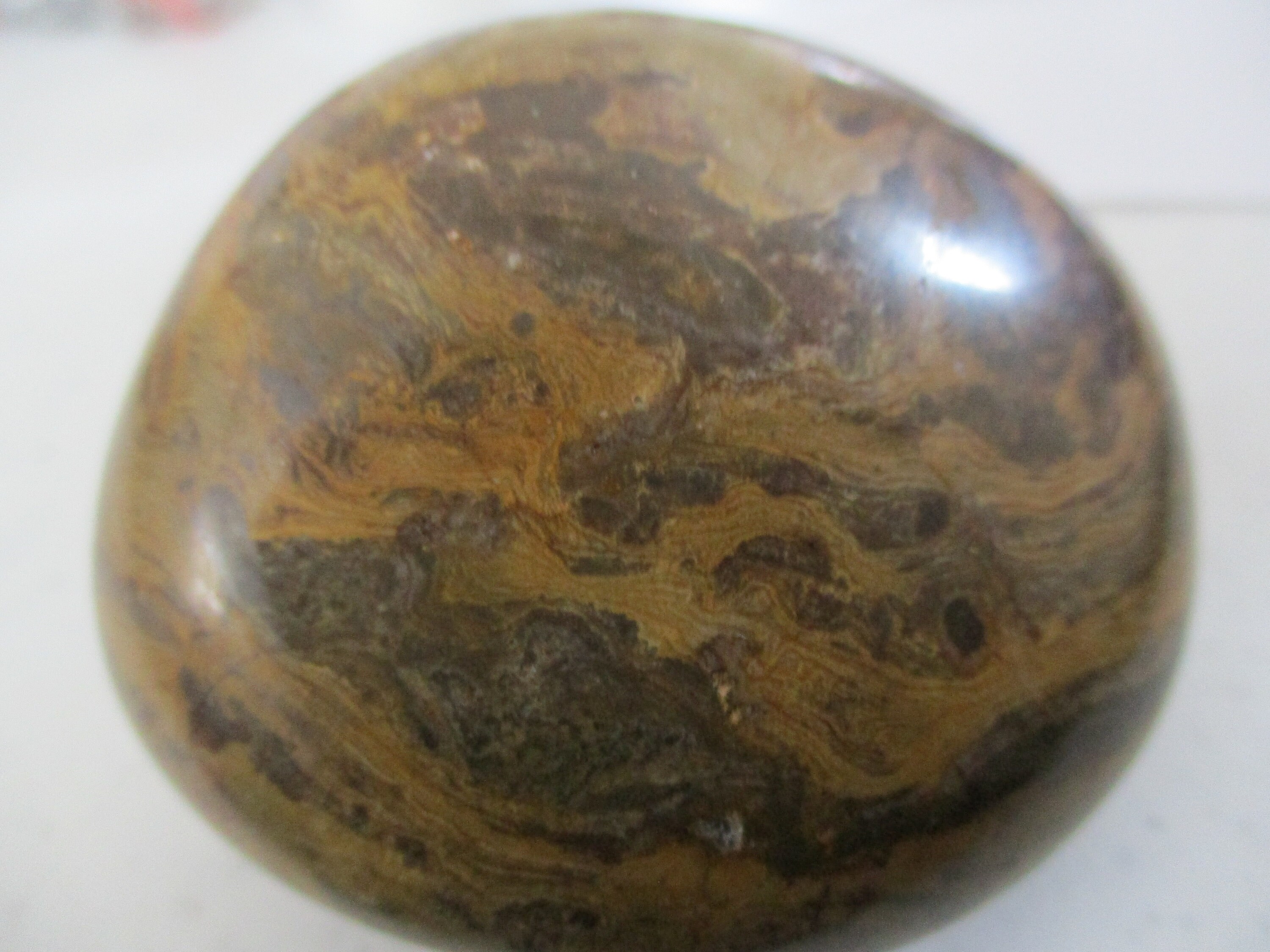 Swirled Polished Paperweight Stone Brown Butterscotch Colors Etsy