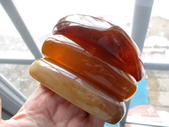 Vintage Squared Semi Translucent Bangles Set - image 4