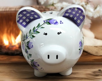 Personalized Bank, Custom Piggy Bank, New Baby Gift, Baby Shower Gift, Girls Piggy Bank, Newborn Gift